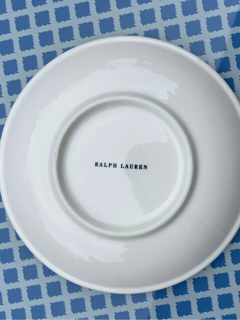 Ralph Lauren Ralph’s Coffee White 6 inch Saucer with Green Rim